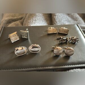 Vintage sterling cufflinks. Lot of 5
